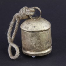 4"X2.5"COWBELL GOLD RUSTIC
