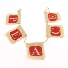 BURLAP PEACE BANNER A4