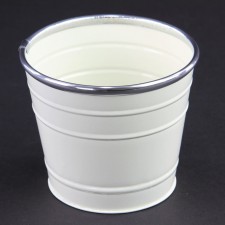 5"POT W/STEEL RIM IVORY