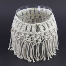 6.5"X7"MACRAME ON GLASS JAR