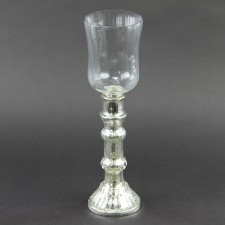 4"X12"GLASS CANDLE HLDR