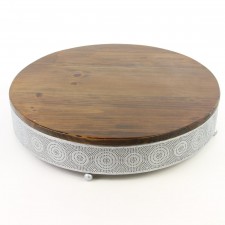 19"MTL/WD SILVER TRAY S3