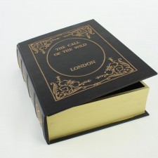 16"WOOD LEATHER BOOK BOX S3