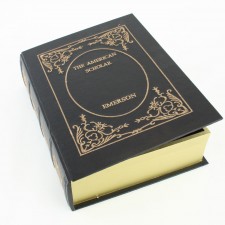 16"WOOD LEATHER BOOK BOX S3