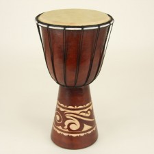 9"X16"WOOD LTHR DJEMBE DRUM