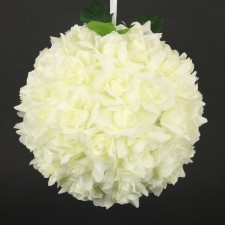 13" ROSE HANGING BALL CREAM