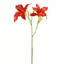 38" DAY LILY ORANGE/RED