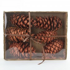 3.7" PINECONE W/GLITTER COPPER