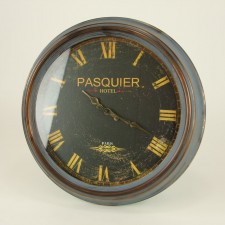 18.5"D METAL CLOCK BROWN