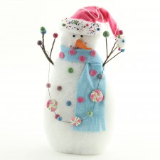 18" SNOWMAN TABLE PC WHITE