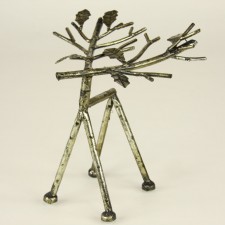 7" SM METAL DEER FIGURINE