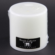 6"X6" FIRESIDE CANDLE WHITE