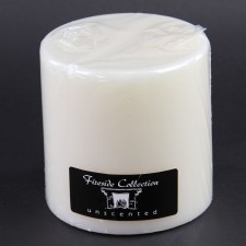 6"X6" FIRESIDE CANDLE IVORY