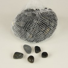 3-5CM RIVER ROCK 2LB/BG BLACK