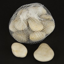 3-5CM RIVER ROCK 2LB/BG WHITE