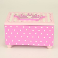 7.5"X4.5"CRWN PINK DOT BOX S2