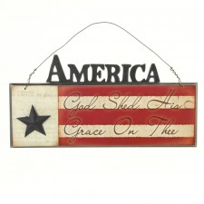16"X8"PNTD WOOD AMERIC.SIGN