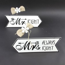 16"MR/MRS RIGHT ARRW SIGN