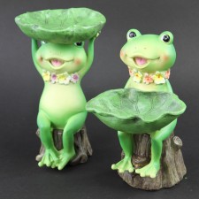 FROG W/LILY PAD BIRD FEEDER