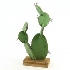 WOOD OBLONG CACTUS DECO M25