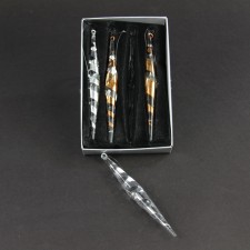 GLASS SWIRL ORNA 4/ST A25