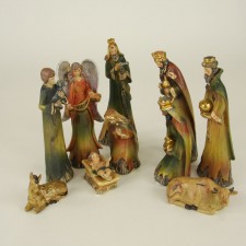 CERAMIC NATIVITY FIG 10/SET