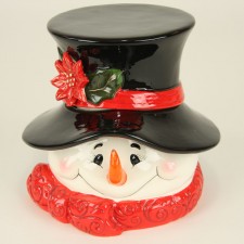 CERAMIC SNOWMAN COOKIE JAR