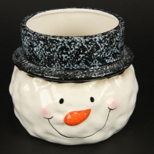 CERAMIC SNOWMAN BUCKET