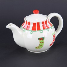 6.5"HOLID.STOCKING TEAPOT A25