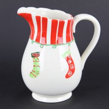 9" HOLIDAY STOCKING PITCHER