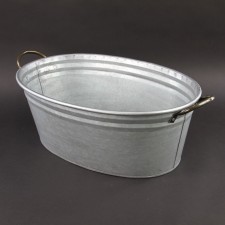 21"GALVANIZED OVAL PLANTER