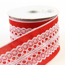 2.5"X10YD DENIM JEAN W/LACE