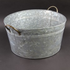 18"X9.5"GALVANIZED PLANTER