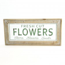 26.75"L MTL FRESH FLOWER SIGN