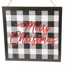 10"SQ MERRY CHRISTMAS ON CHECK