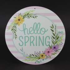 12"HELLO SPRING FLORAL WREATH