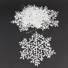 8"SNOWFLAKE 6PC/BAG WHT