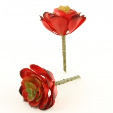 6.5"SUCCULENT 2PC/BG RED