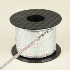 CURLY RIBBON 250YD HOLO.SILVER