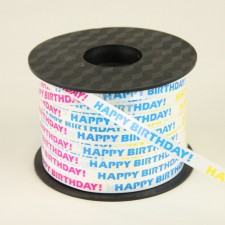 CURLY RIBBON 200YD HAPPY BDAY