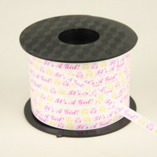 CURLY RIBBON IT'S A GIRL 200YD