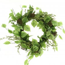 24" LEMON LEAF/BERRY WREATH