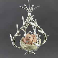 6.5"MTL TWIG BIRD ORNA A4