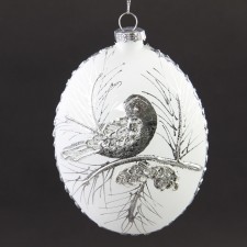5"GLSS BIRD PINE DISC ORN