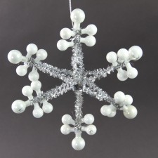 7.5"GLSS TINSEL SNOWFLAKE ORN