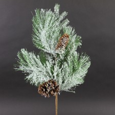 25"ICED MIX PINE CONE BRANCH