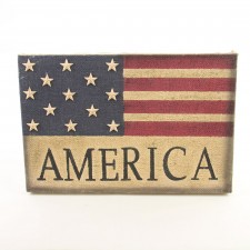 10.5"WD/BURLAP AMERICANA FLAG
