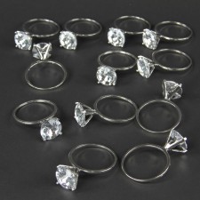 DIAMOND NAPKIN RINGS 12PC/BG