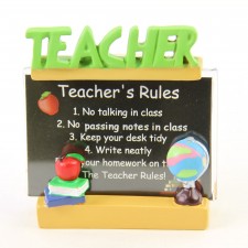 3"TEACHER'S RULES MESSAGE PLQ