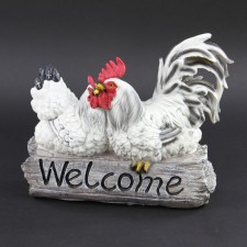 11.25"WELCOME ROOSTER/HEN
